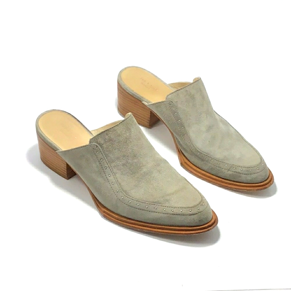 Rag & Bone Weiss Grey Suede Mule Silver Studs 39.5